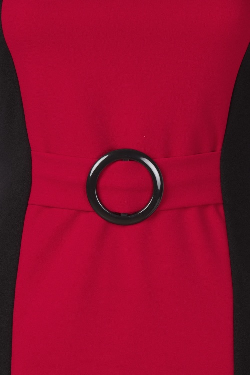 Vintage Chic for Topvintage - Topvintage exclusive ~ Thelma A-lijn jurk in zwart en rood 2