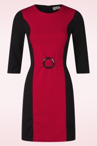 Vintage Chic for Topvintage - Topvintage exclusive ~ Thelma A-lijn jurk in zwart en rood