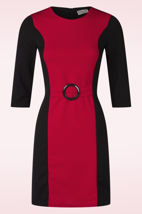 Vintage Chic for Topvintage - Topvintage exclusive ~ Thelma A-lijn jurk in zwart en rood