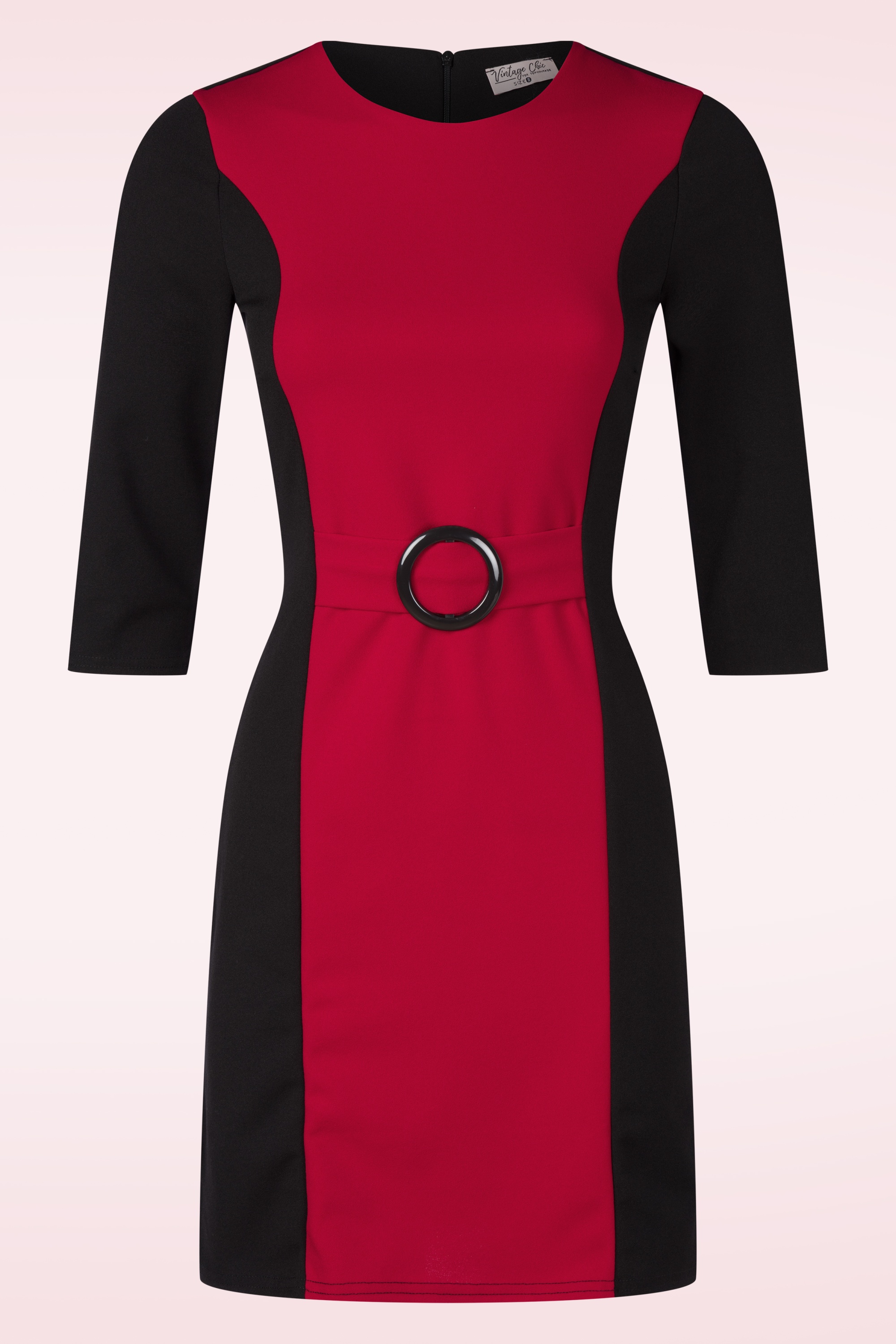 Vintage Chic for Topvintage - Topvintage exclusive ~ Thelma A-lijn jurk in zwart en rood