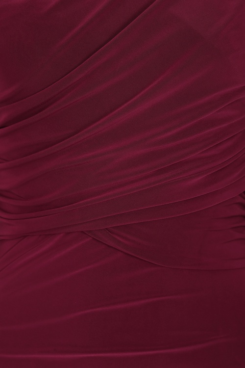 Vintage Chic for Topvintage - Topvintage exclusive ~ Rosalyn slinky pencil jurk in wijnrood 2