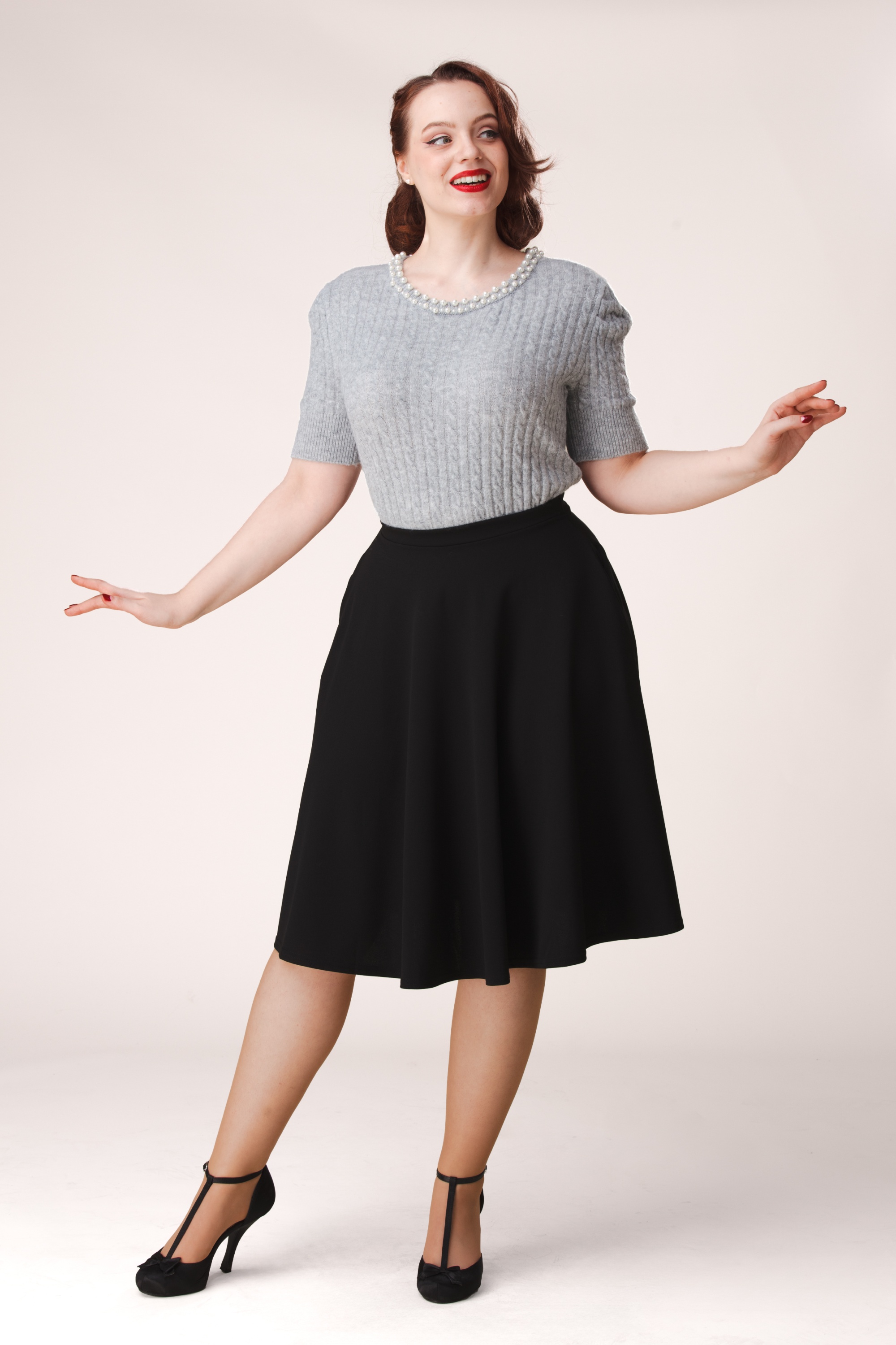 Vintage Chic for Topvintage - Topvintage exclusive ~ Sheila swingrok in zwart