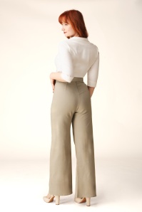 Vintage Chic for Topvintage - Topvintage exclusive ~ Sasha Pinstripe pantalon in beige 3