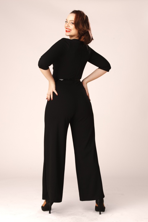 Vintage Chic for Topvintage - Topvintage exclusive ~ Suzan jumpsuit in zwart 4