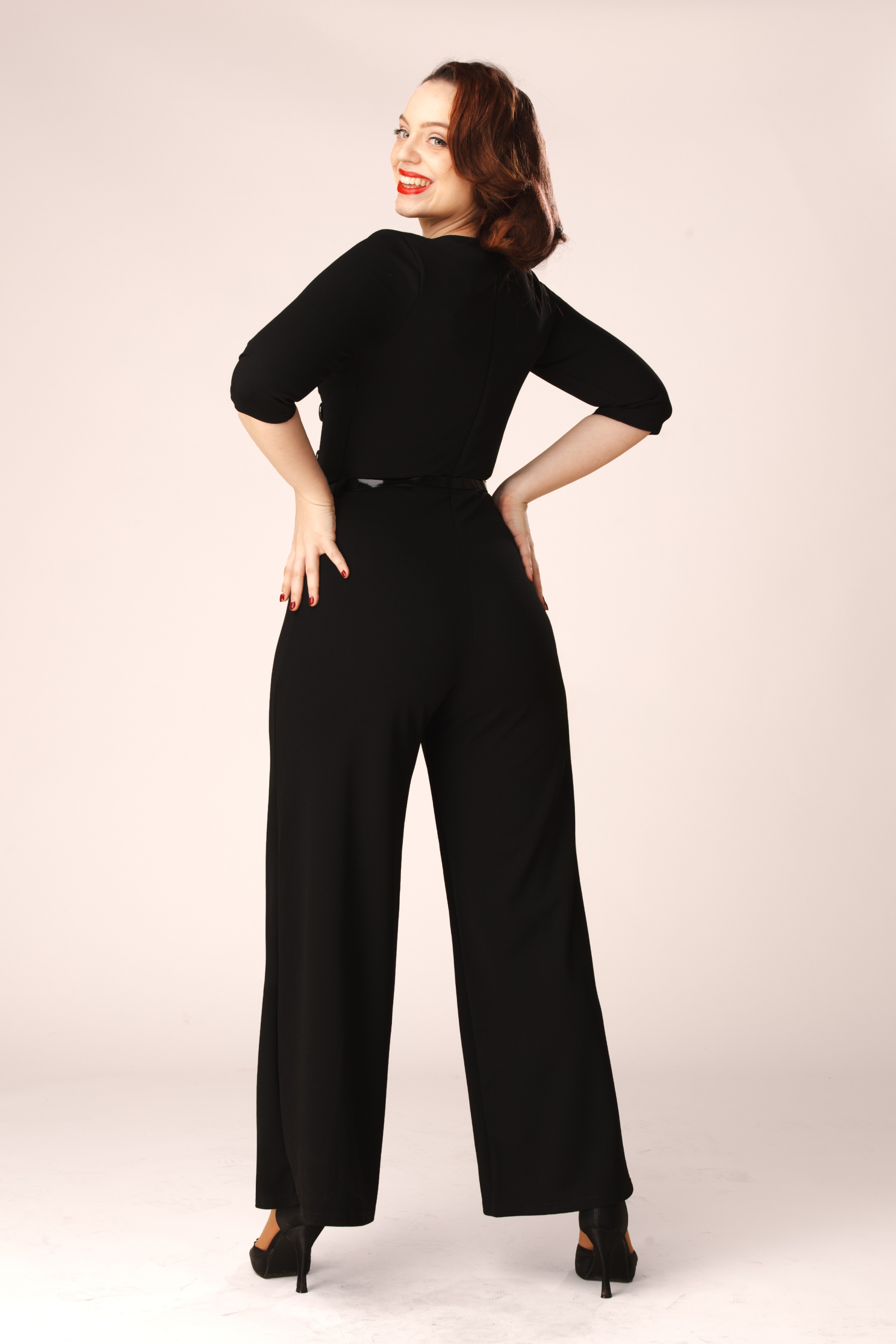 Vintage Chic for Topvintage - Topvintage exclusive ~ Suzan jumpsuit in zwart 4