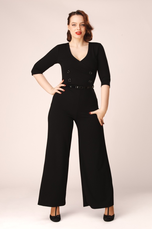 Vintage Chic for Topvintage - Topvintage exclusive ~ Suzan jumpsuit in zwart