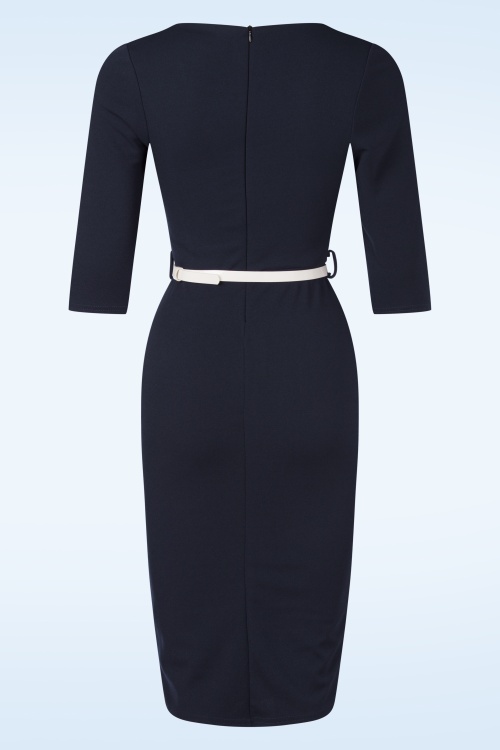 Vintage Chic for Topvintage - Topvintage exclusive ~ Betty penci jurk in navy 5