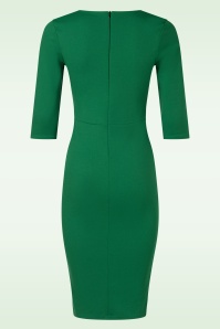Vintage Chic for Topvintage - Topvintage exclusive ~ Yvette pencil jurk in smaragdgroen 5