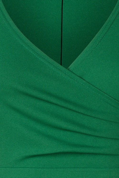 Vintage Chic for Topvintage - Topvintage exclusive ~ Yvette pencil jurk in smaragdgroen 4