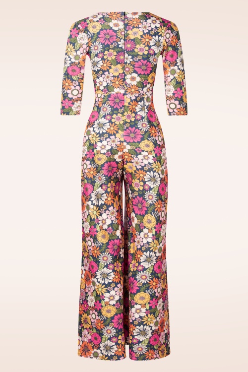 Vintage Chic for Topvintage - Topvintage exclusive ~ Savannah Floral jumpsuit in marineblauw 5