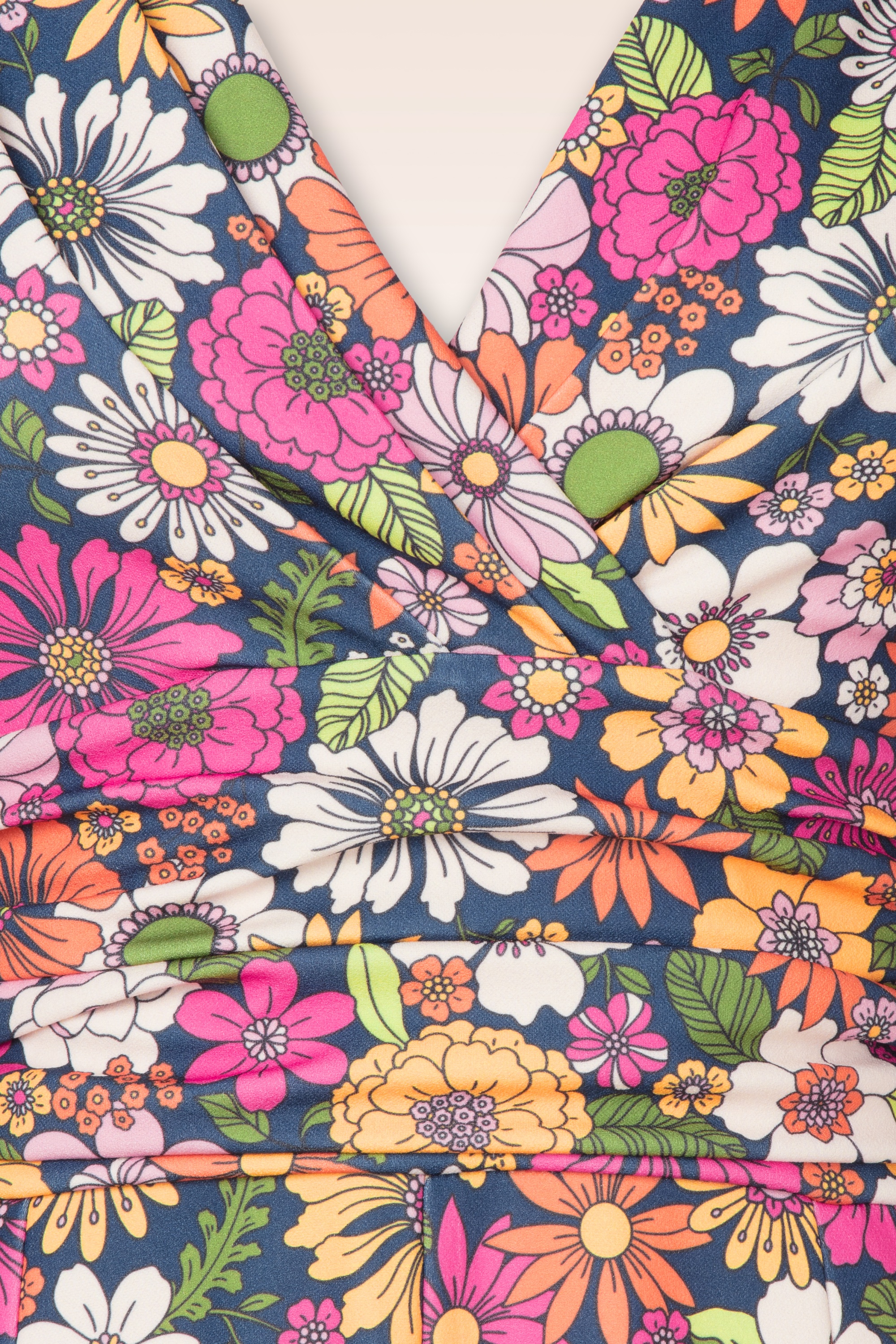 Vintage Chic for Topvintage - Topvintage exclusive ~ Savannah Floral jumpsuit in marineblauw 4