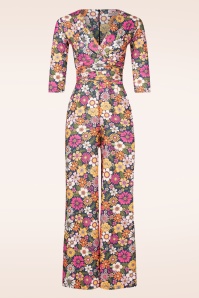 Vintage Chic for Topvintage - Topvintage exclusive ~ Savannah Floral jumpsuit in marineblauw 2