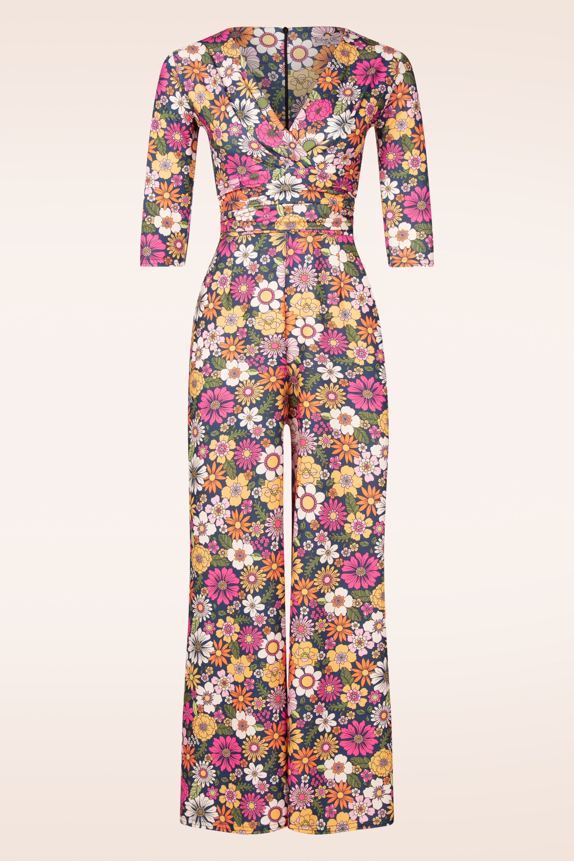 Vintage Chic for Topvintage - Topvintage exclusive ~ Savannah Floral jumpsuit in marineblauw 2
