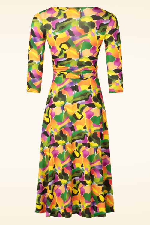 Vintage Chic for Topvintage - Topvintage exclusive ~ Aria Graphic swing jurk in multi 3