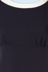Vintage Chic for Topvintage - Topvintage exclusive ~ Aurora a-lijn jurk in marineblauw en wit 4