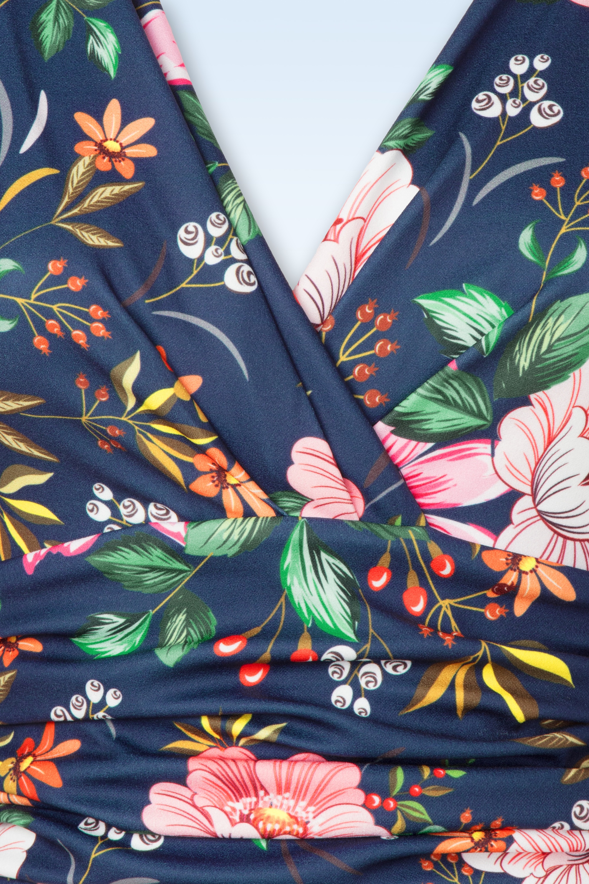 Vintage Chic for Topvintage - Topvintage exclusive ~ Savannah Floral and Berry jumpsuit in marineblauw  2