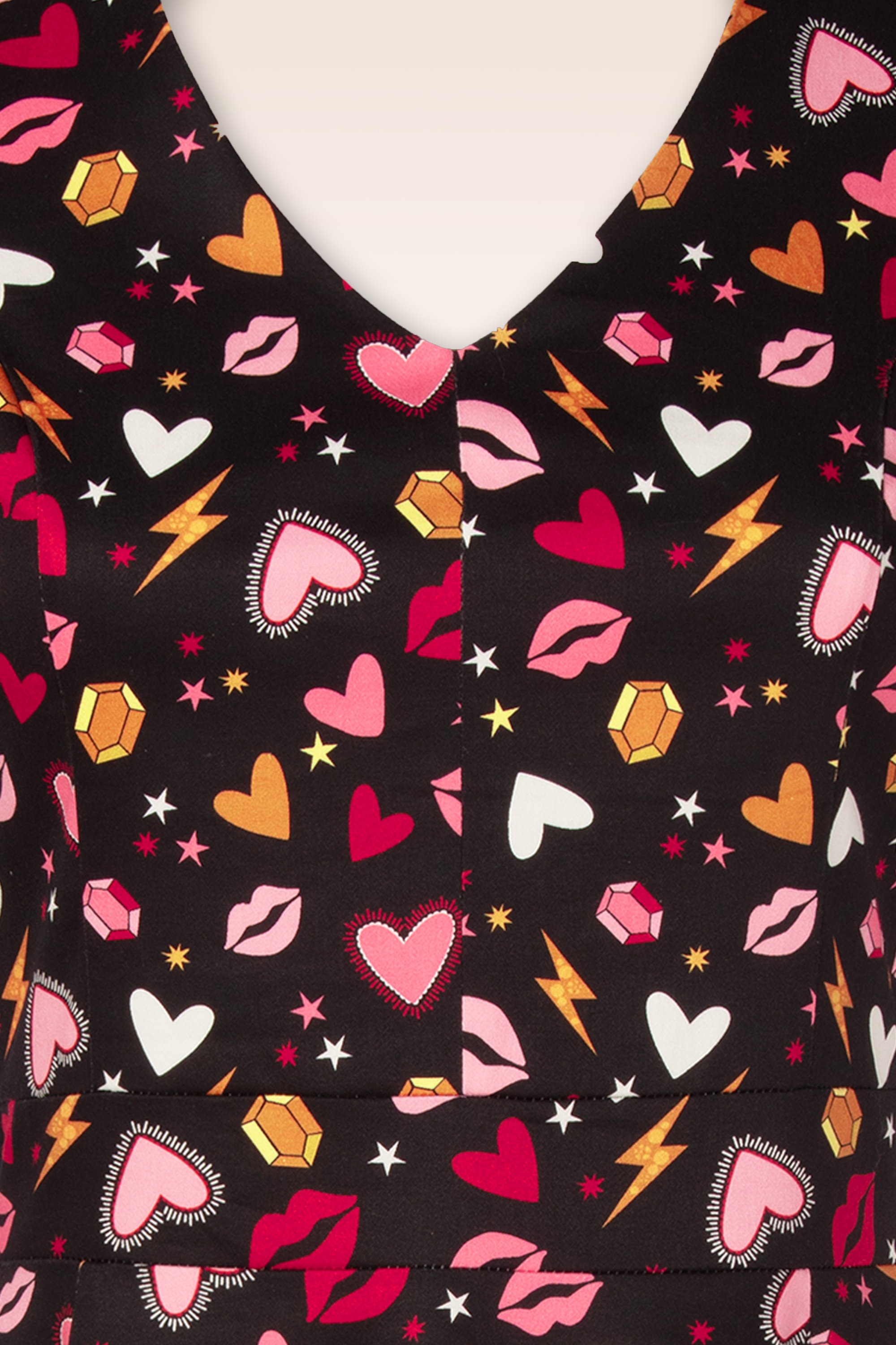 Topvintage Boutique Collection - Topvintage exclusive ~ Heartsy swing jurk in zwart 5