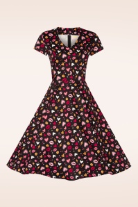 Topvintage Boutique Collection - Topvintage exclusive ~ Heartsy swing jurk in zwart 7