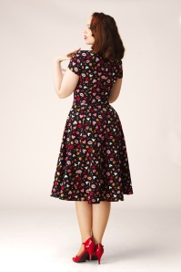 Topvintage Boutique Collection - Topvintage exclusive ~ Heartsy swing jurk in zwart 4