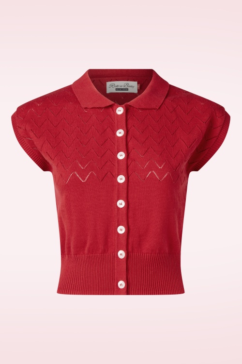 Rock-a-Booty - Topvintage exclusive ~ Mia gebreide top in rood 2
