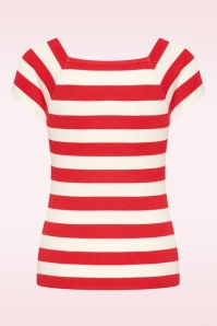 Zilch - Kaylie Two Tone top in koraal bloesem en wit 2