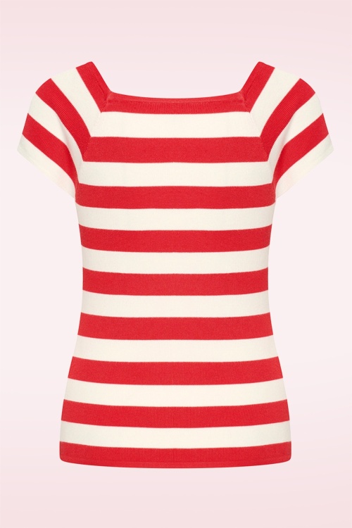 Zilch - Kaylie Two Tone top in koraal bloesem en wit 2