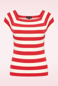 Zilch - Kaylie Two Tone top in koraal bloesem en wit