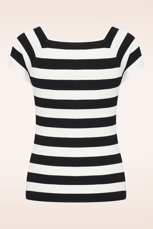 Zilch - Kaylie Two Tone top in zwart en wit 2