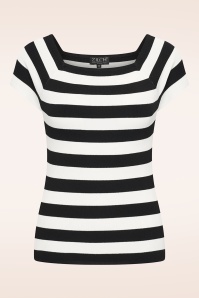 Zilch - Kaylie Two Tone top in zwart en wit