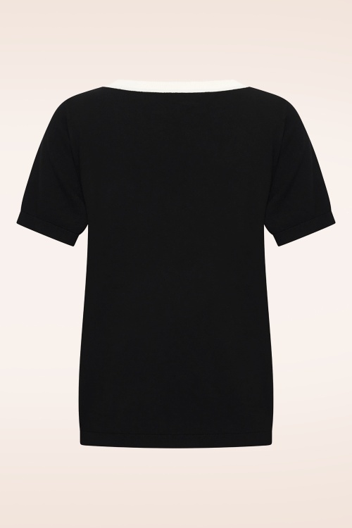 Zilch - Veronica V-Neck top in zwart 2