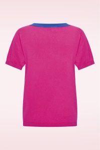 Zilch - Veronica V-Neck top in fuchsia 2