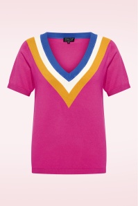 Zilch - Veronica V-Neck top in fuchsia
