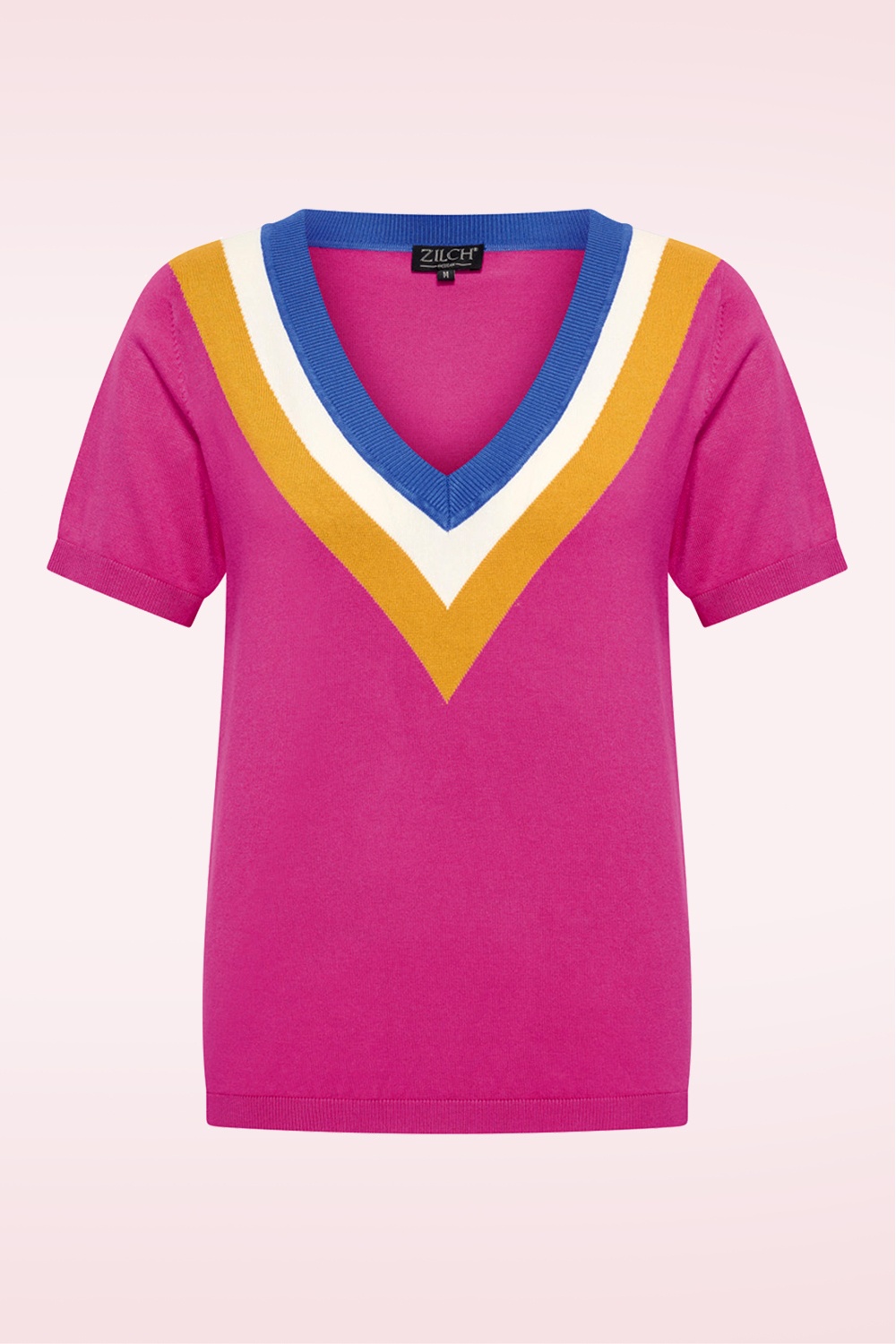 Zilch - Veronica V-Neck top in fuchsia
