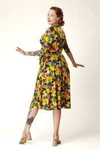 Vintage Chic for Topvintage - Topvintage exclusive ~ Aria Graphic swing jurk in multi 3