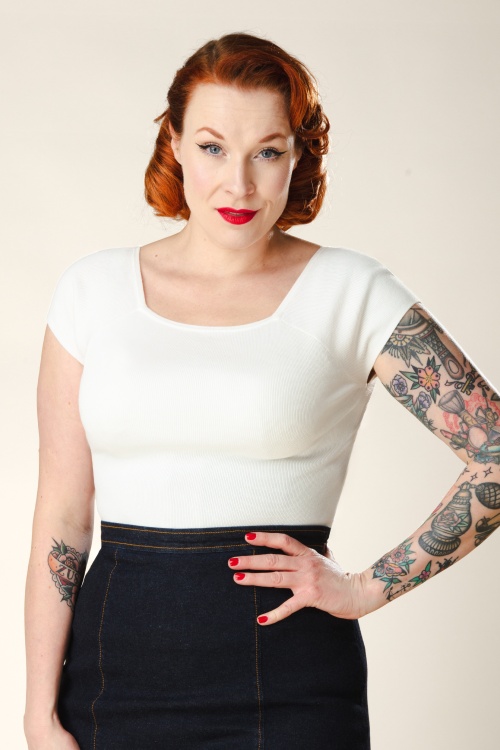 Zilch - Kaylie top in gebroken wit