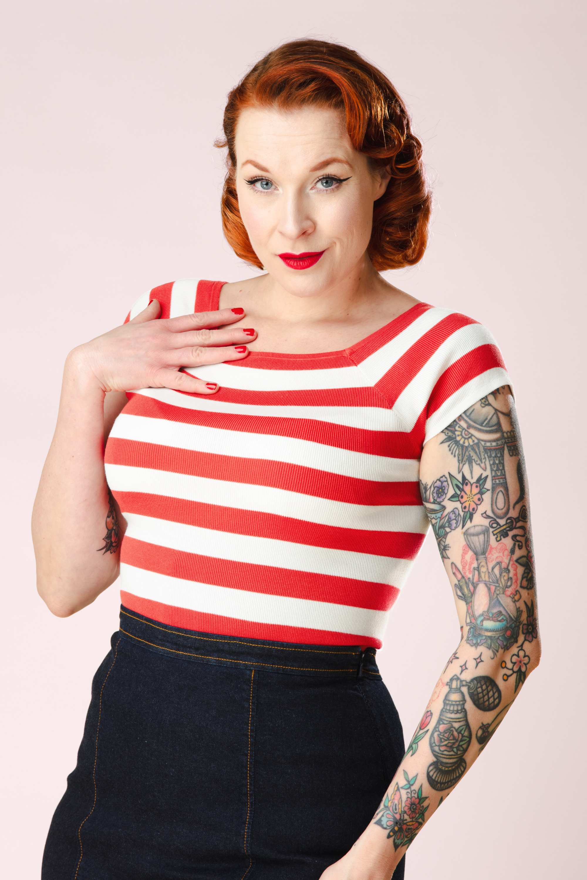 Zilch - Kaylie Two Tone top in koraal bloesem en wit