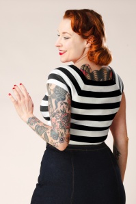 Zilch - Kaylie Two Tone top in zwart en wit 3