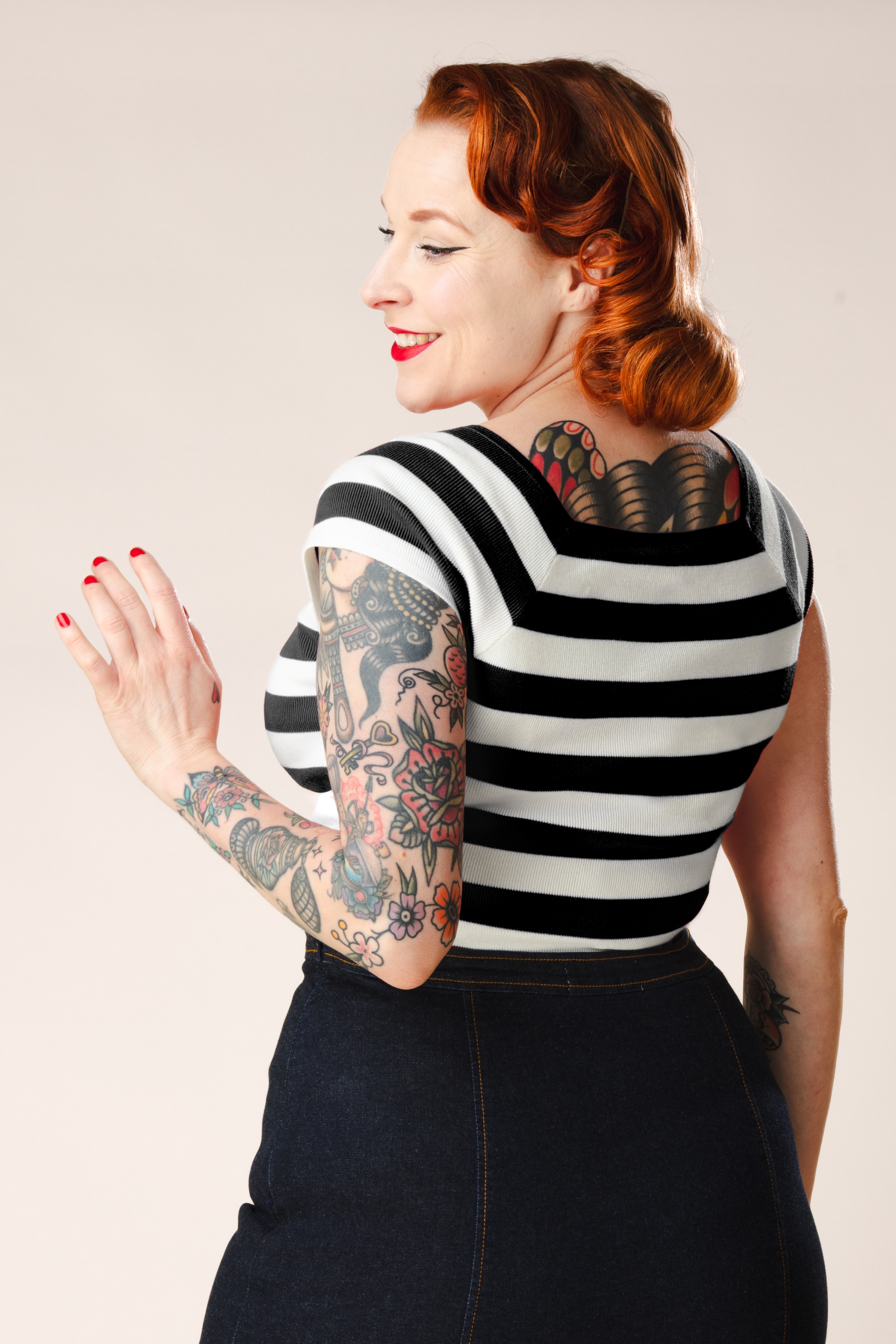 Zilch - Kaylie Two Tone top in zwart en wit 3