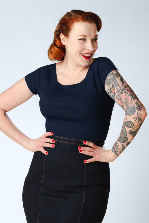 Zilch - Kaylie top in navy