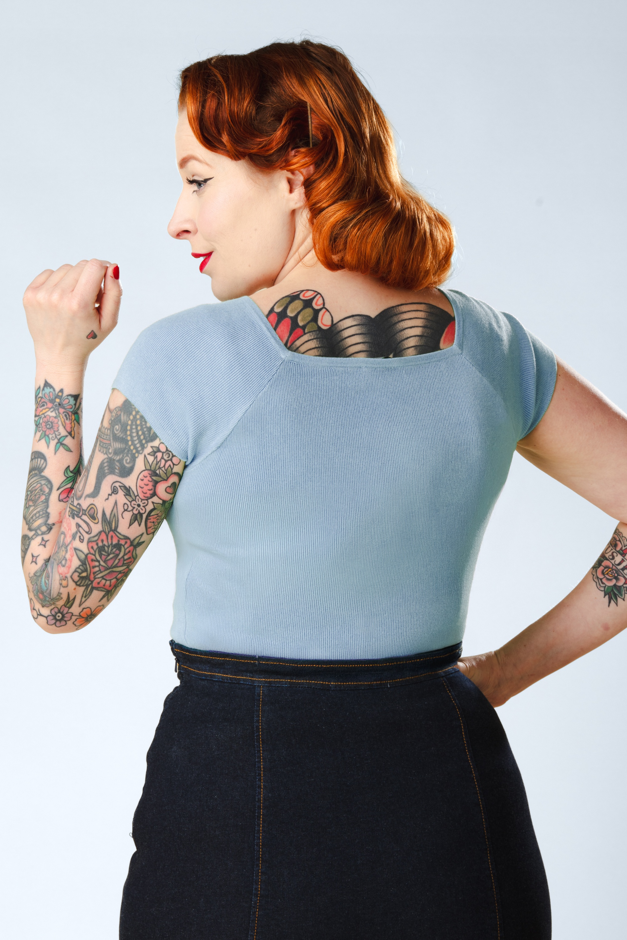 Zilch - Kaylie top in luchtblauw 3