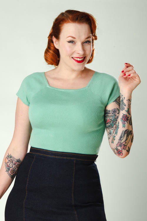 Zilch - Kaylie top in mintgroen