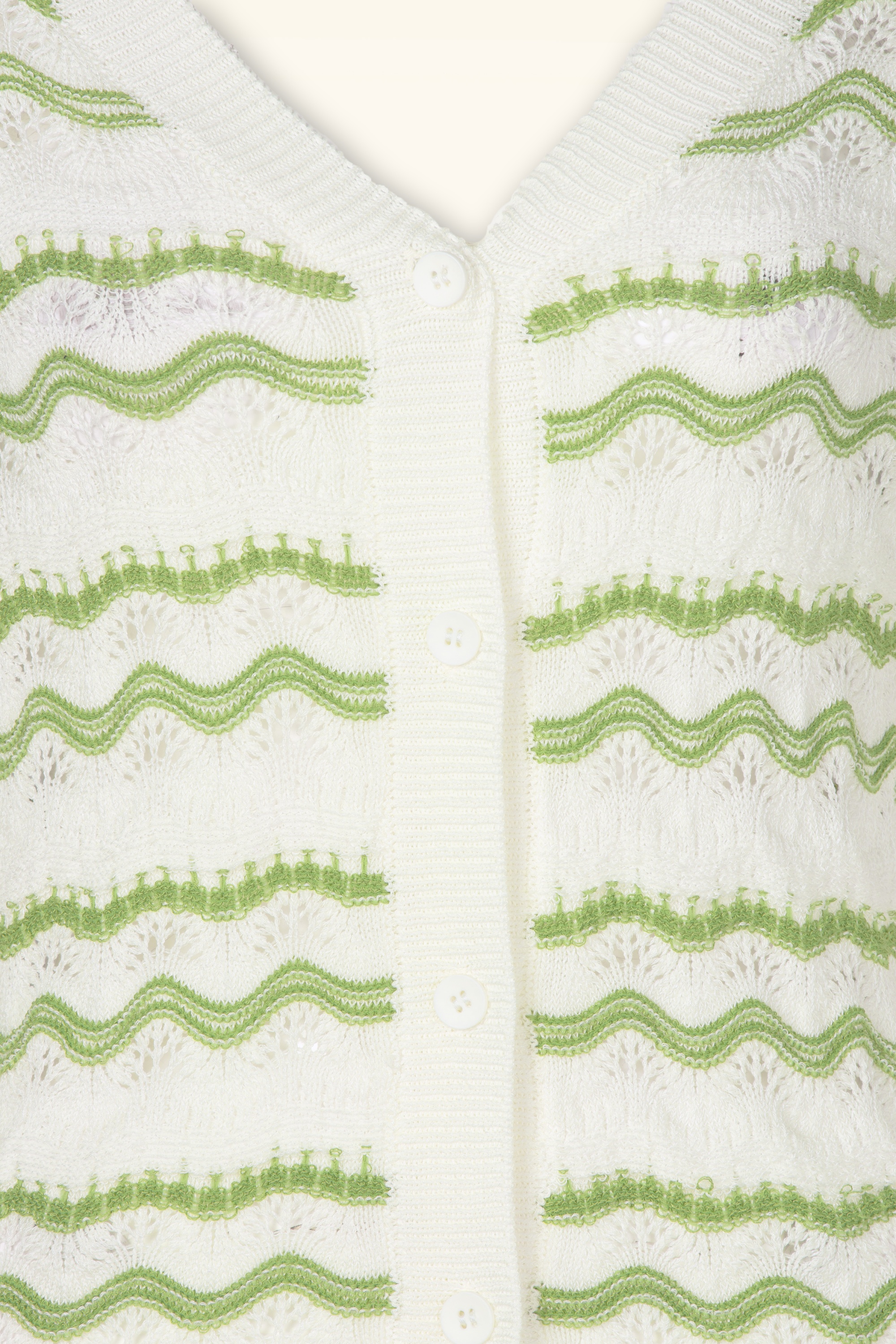 Topvintage Boutique Collection - Topvintage exclusive ~ Daisy vest in wit en groen 3