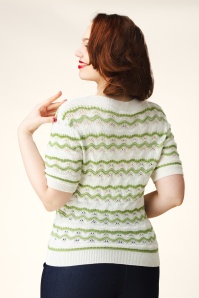 Topvintage Boutique Collection - Topvintage exclusive ~ Daisy vest in wit en groen 4