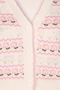 Topvintage Boutique Collection - Topvintage exclusive ~ Lily Flower vest in crème en roze  3