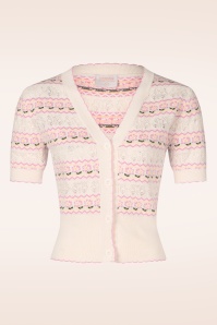 Topvintage Boutique Collection - Topvintage exclusive ~ Lily Flower vest in crème en roze  2