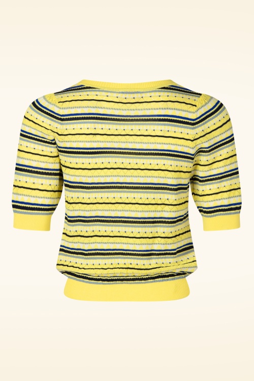 Topvintage Boutique Collection - Topvintage exclusive ~ Pearl top in geel  6