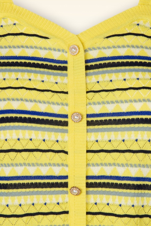 Topvintage Boutique Collection - Topvintage exclusive ~ Pearl top in geel  3