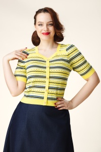 Topvintage Boutique Collection - Topvintage exclusive ~ Pearl top in geel  4