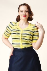 Topvintage Boutique Collection - Topvintage exclusive ~ Pearl top in geel 