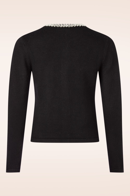 Topvintage Boutique Collection - Topvintage exclusive ~ Gaby pearl vest in zwart 5